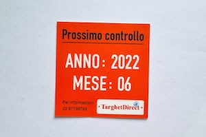 Scadenze/ispezioni impianti - adesivo