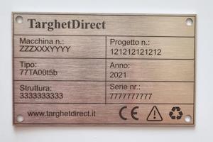 Targhette macchine/impianti - acciaio inciso