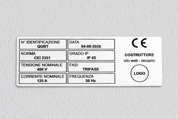 Quadri per uso civile - Plastica incisa