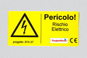 Segnaletica avvertimento - adesivo standard