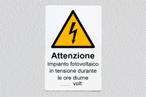 Cartello impianti fotovoltaici