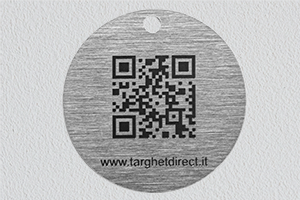 Targhetta tonda acciaio codice QR