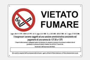 plastica vietato fumare